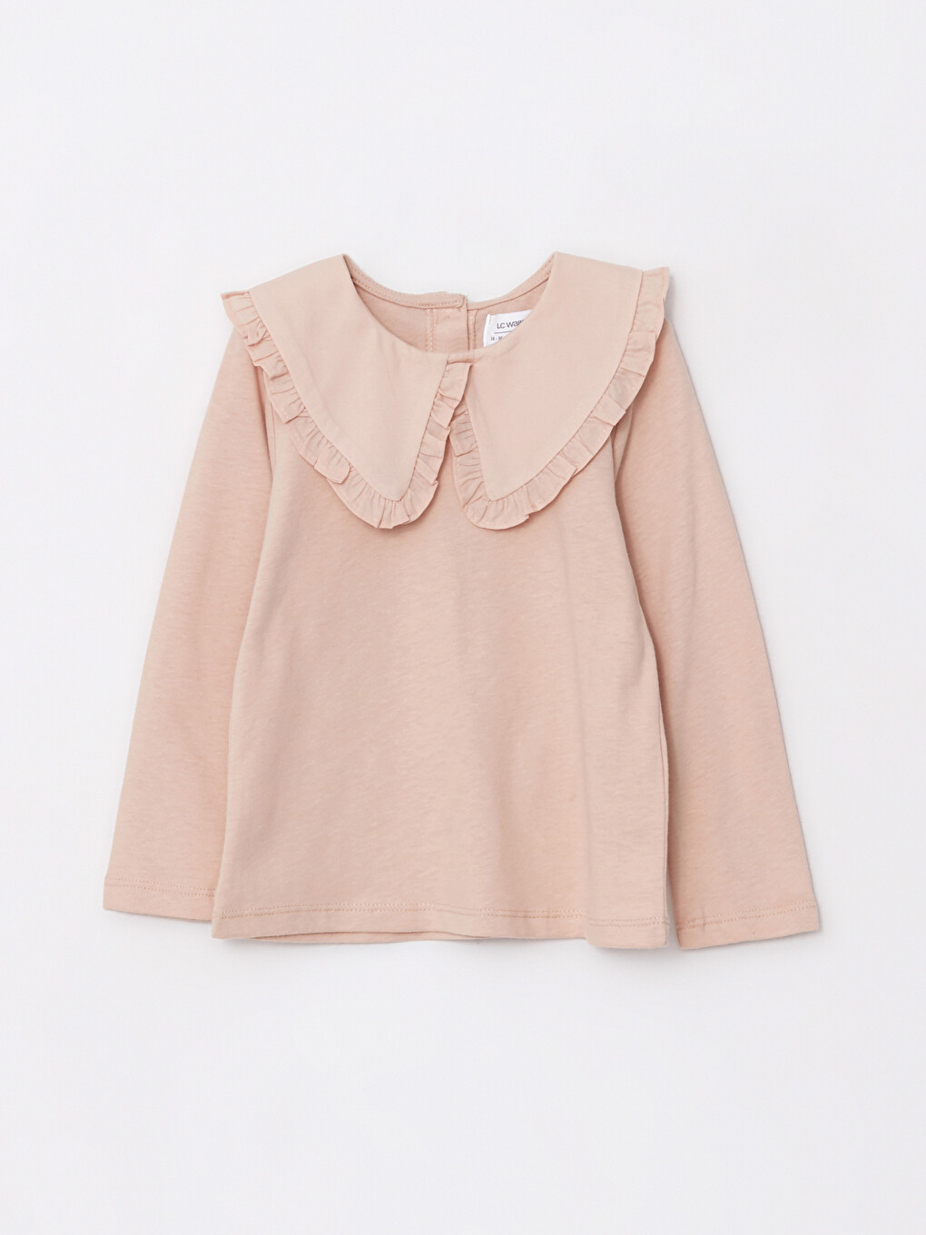 Peter Pan Collar Long Sleeve Basic Baby Girls' T-Shirt