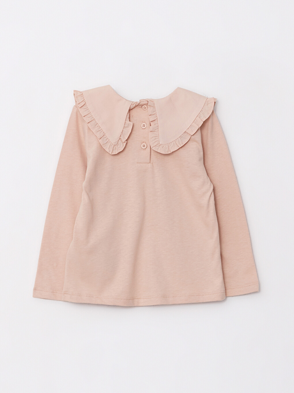 Peter Pan Collar Long Sleeve Basic Baby Girls' T-Shirt-1