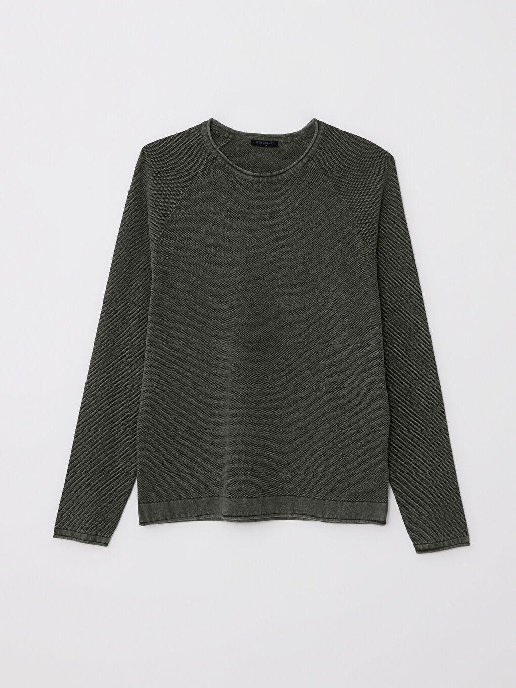 Crew Neck Long Sleeve Men's Tricot Sweater-3