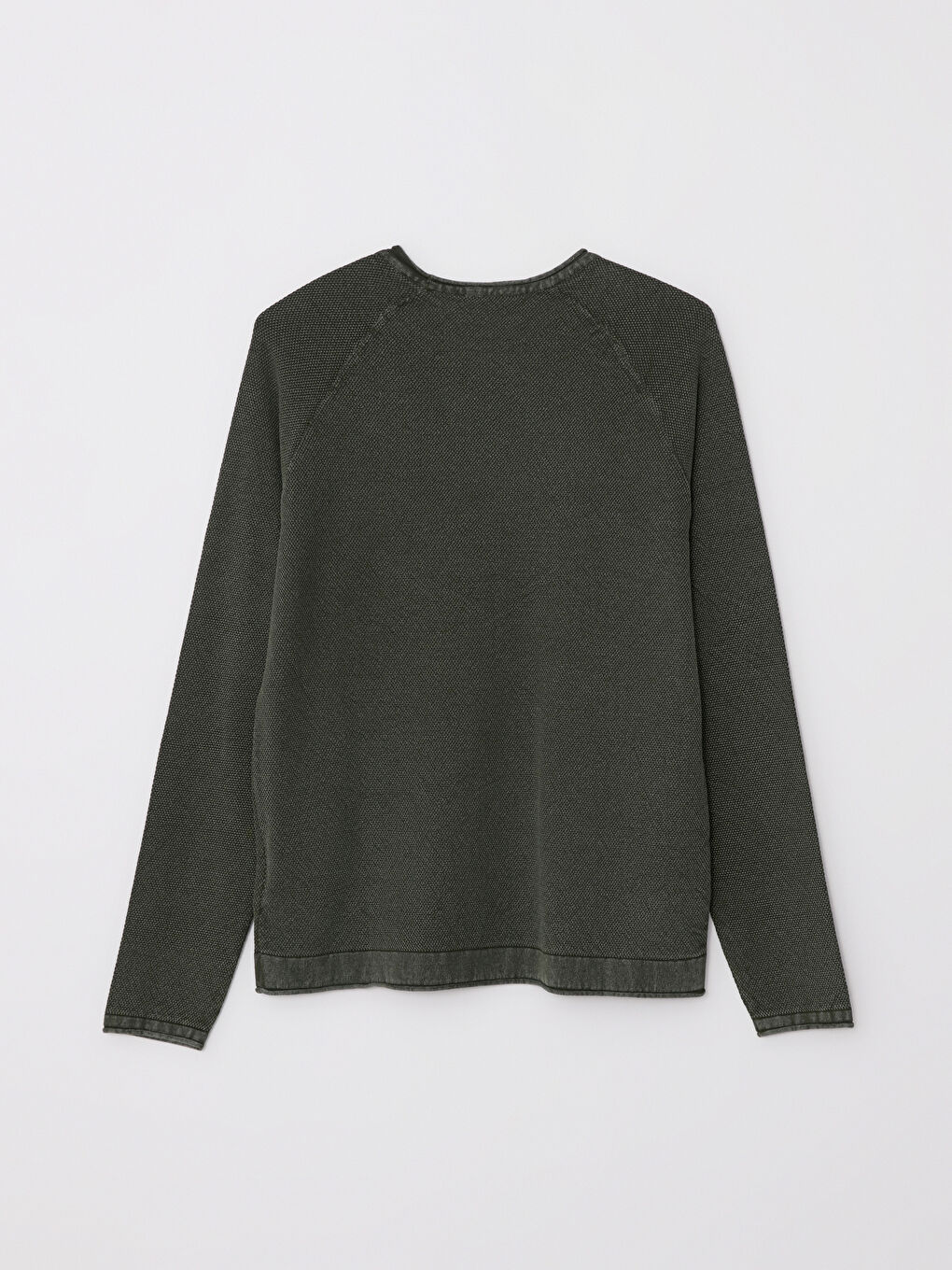 Crew Neck Long Sleeve Men's Tricot Sweater-4