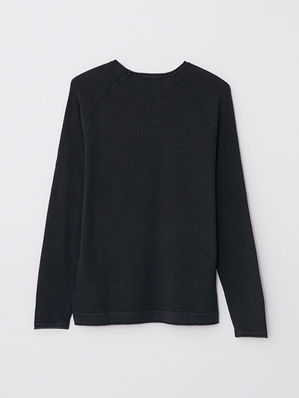 Siyah Bisiklet Yaka Erkek Triko Kazak-4