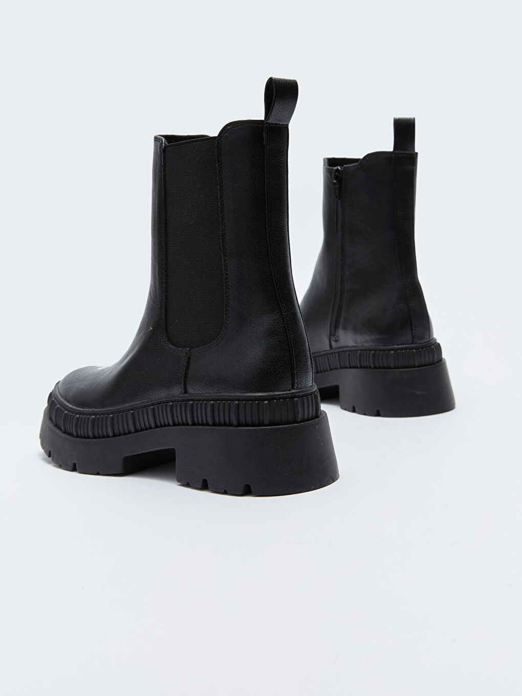 Ghete pentru Femei cu Talpă Groasă Aspect Piele-4