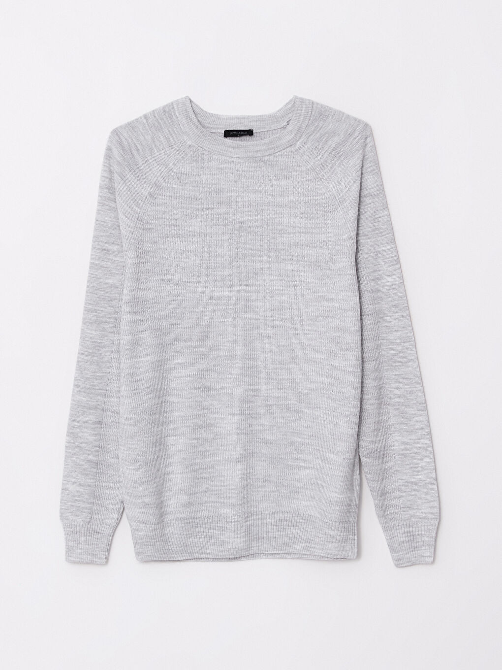 Gri Bisiklet Yaka Erkek Triko Kazak-5