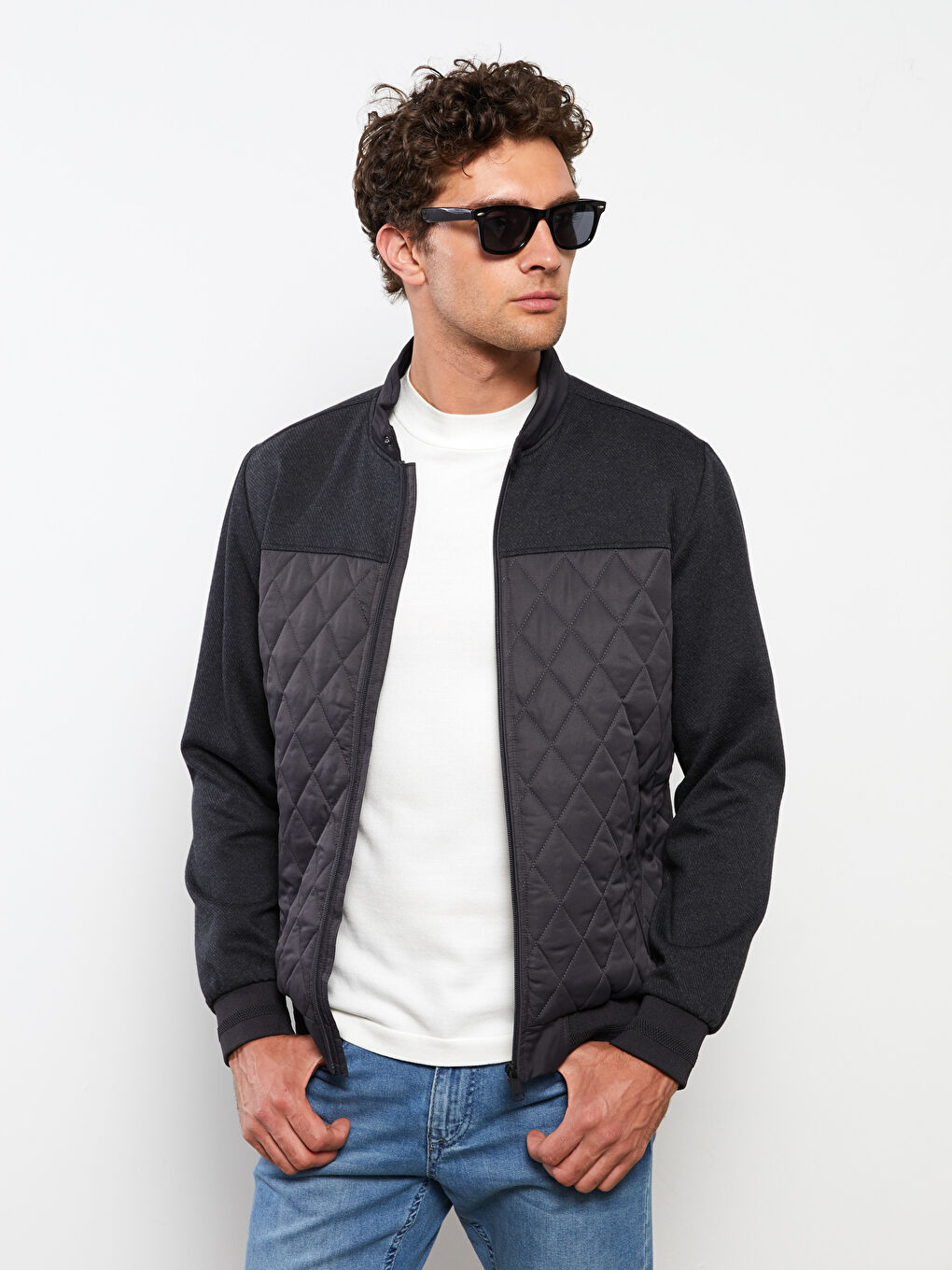 Standard Fit Funnel Neck Men's Coat-2