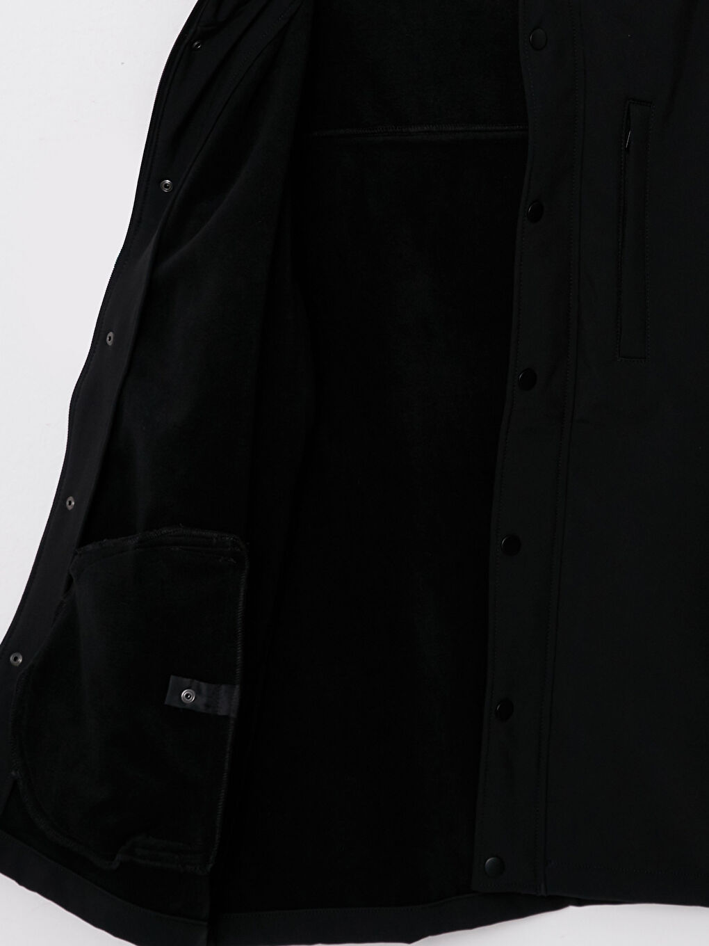 Siyah Standart Kalıp Kapüşonlu Erkek Yağmurluk-7