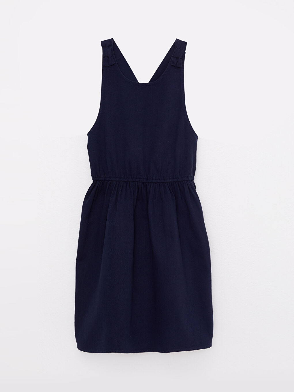 Crew Neck Basic Girl Salopet Dress