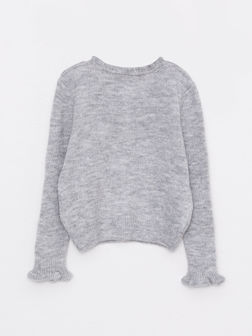 Crew Neck Embroidered Long Sleeve Girls' Knitwear Cardigan-3