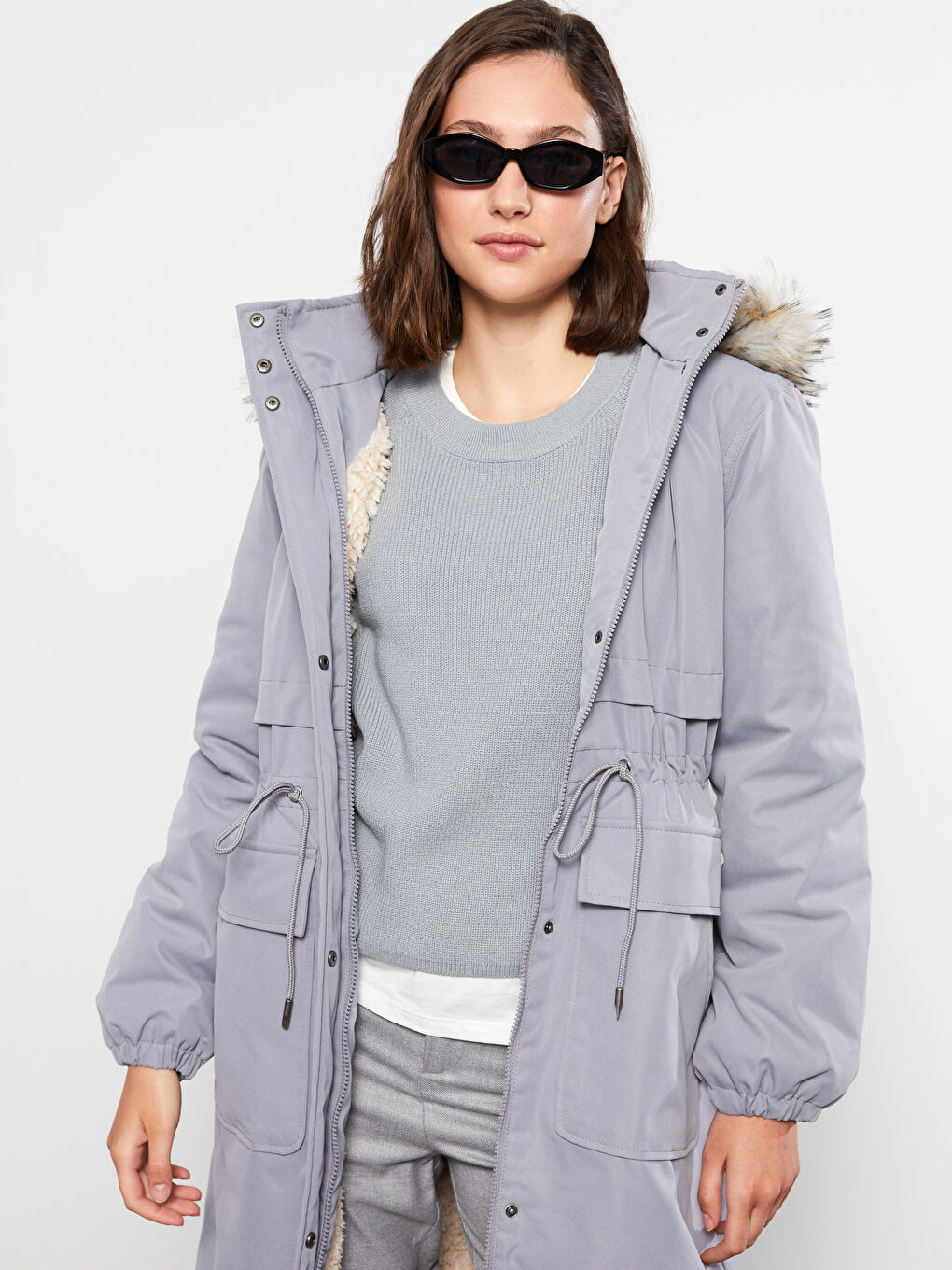 LCW Vision Hooded Regular Long Sleeve Women's Parka -W21336Z8-CU0