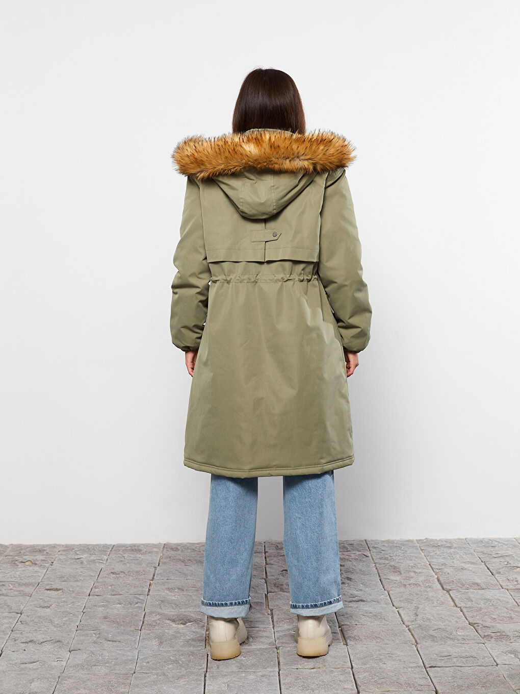 Mit Kapuze Regulär Langarm Damen Parka-5