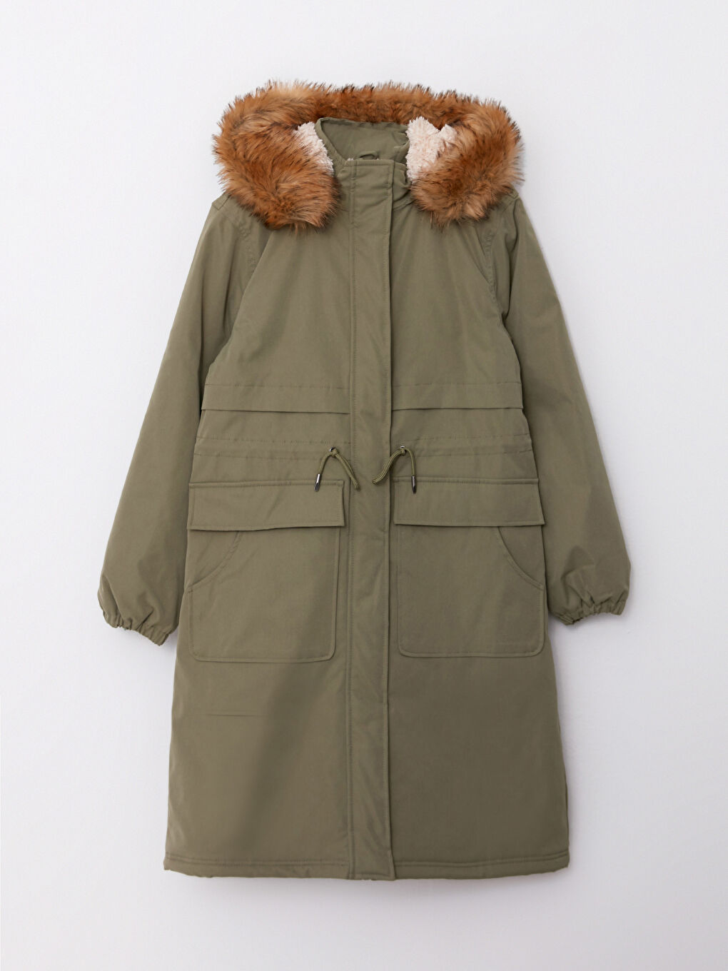 Mit Kapuze Regulär Langarm Damen Parka-6