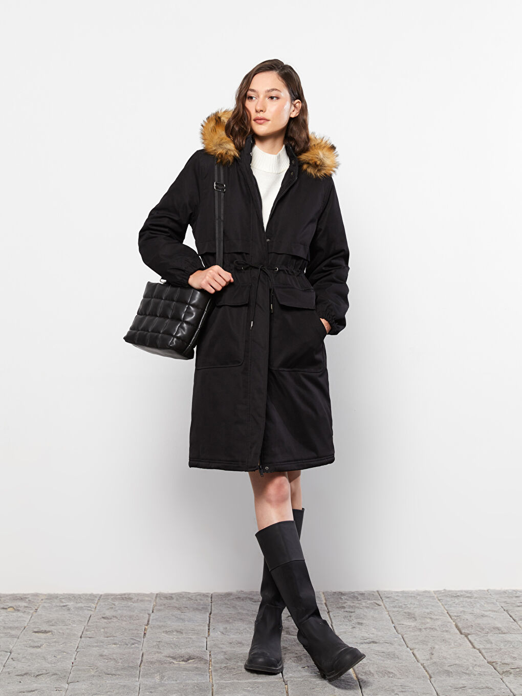 Hooded Regular Long Sleeve Women's Parka