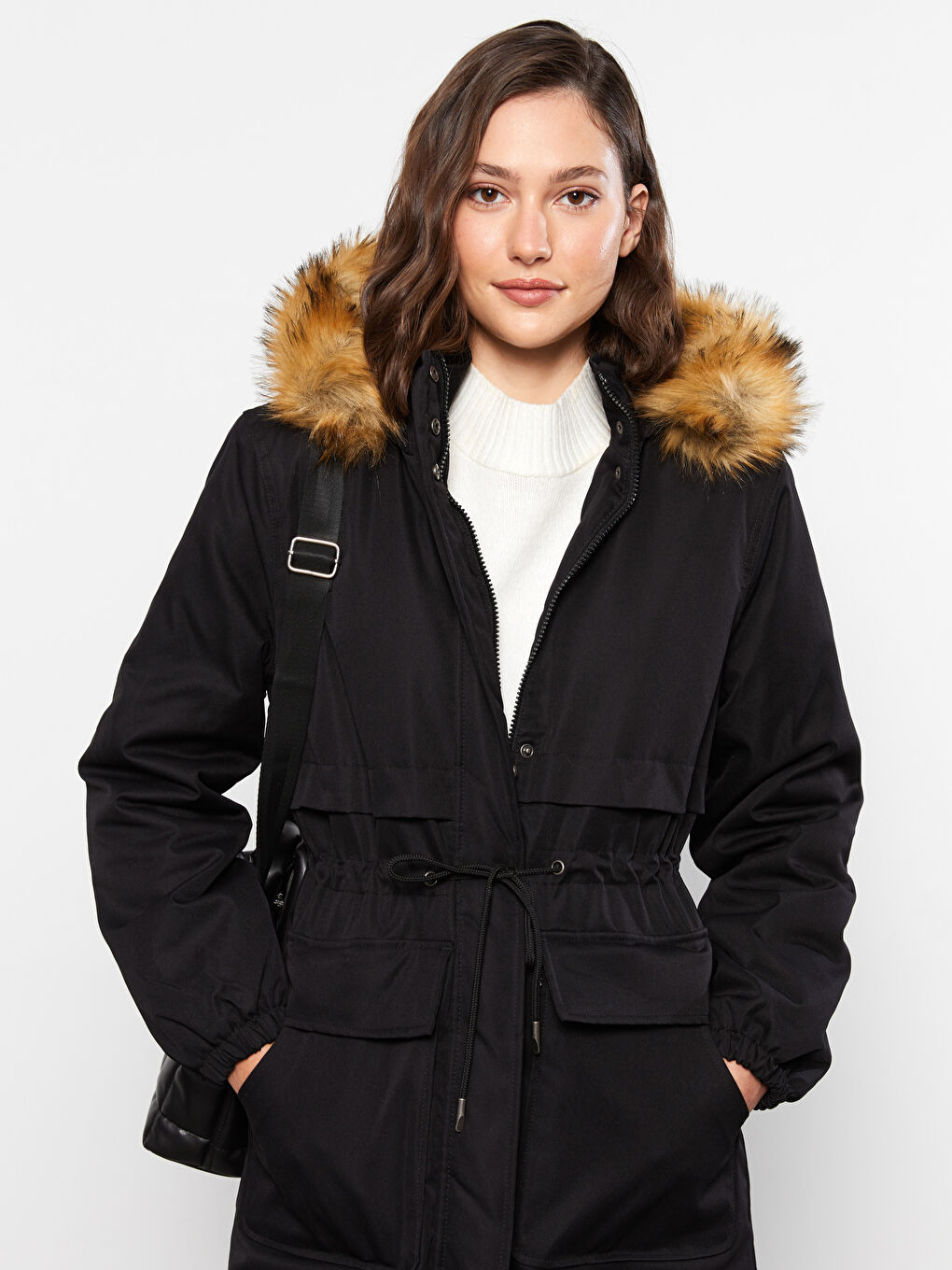 Hooded Regular Long Sleeve Women's Parka-1