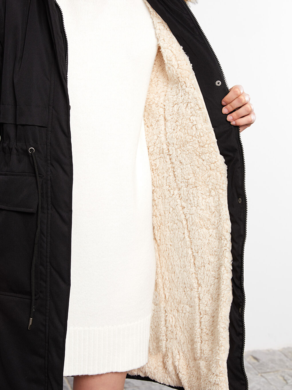 Hooded Regular Long Sleeve Women's Parka-3