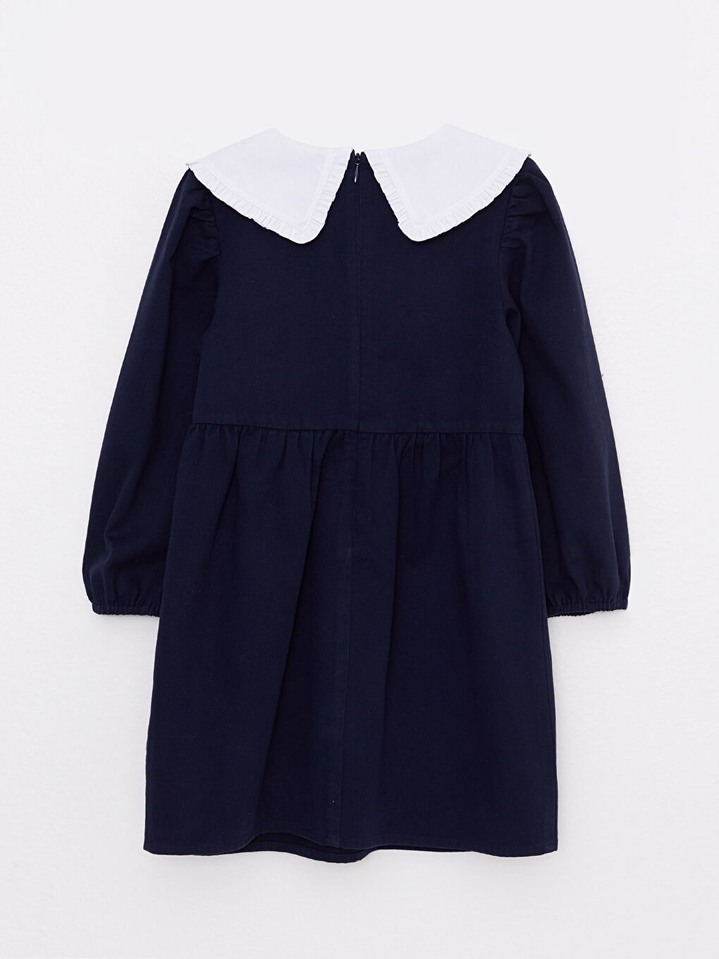 Сәбилерге арналған жағалы негізгі ұзын жеңді қыздар көйлегі-1