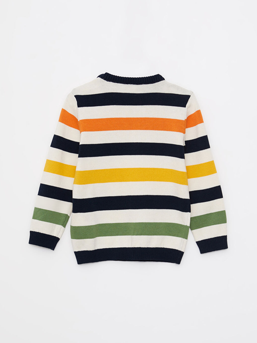 Свитер из трикотажа с длинным рукавом и круглым вырезом в полоску для мальчика-малыша-1
