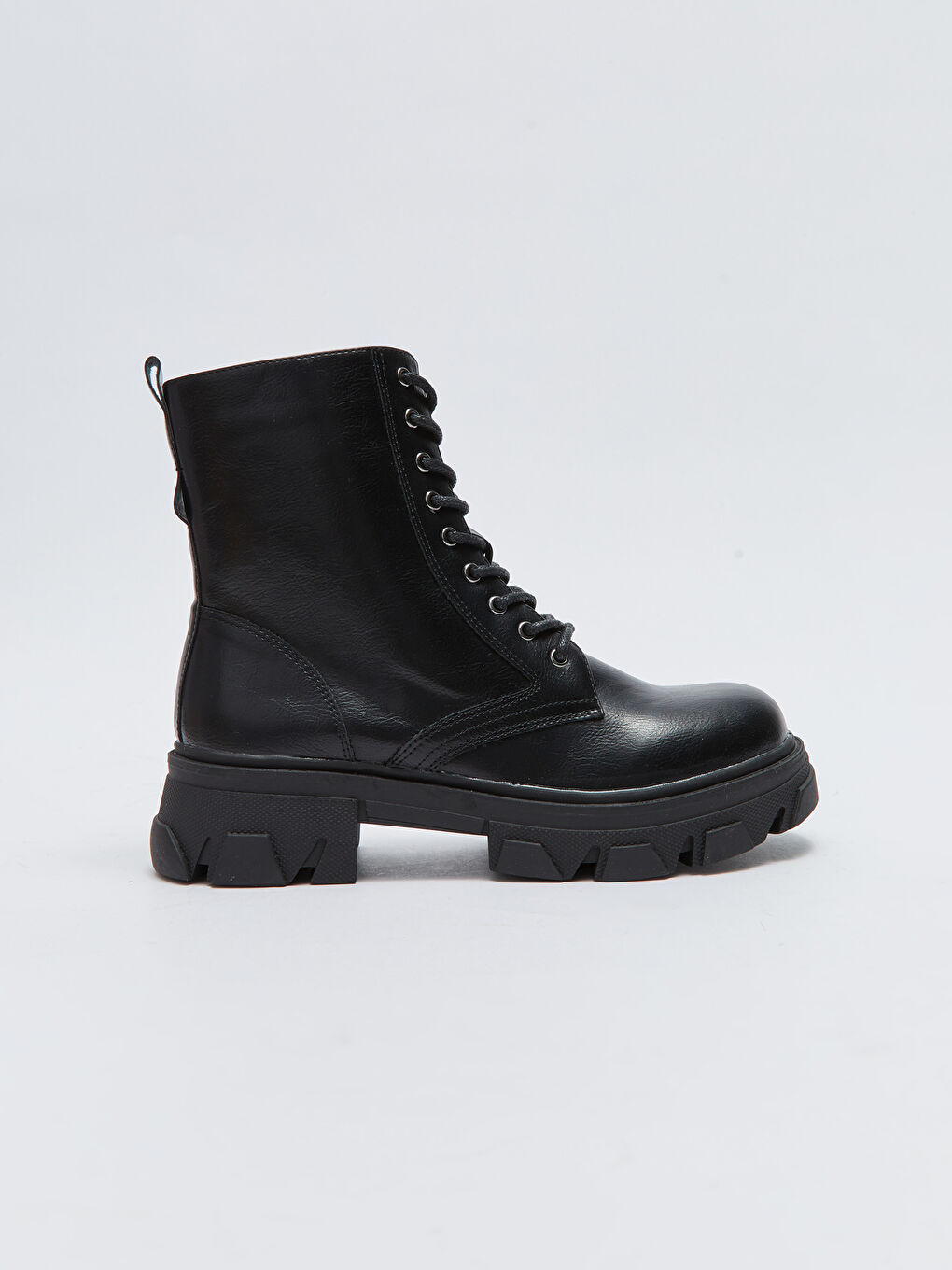LCW Women's Leather Look Lace-Up and Zipper Boots -W21361Z8-HUC