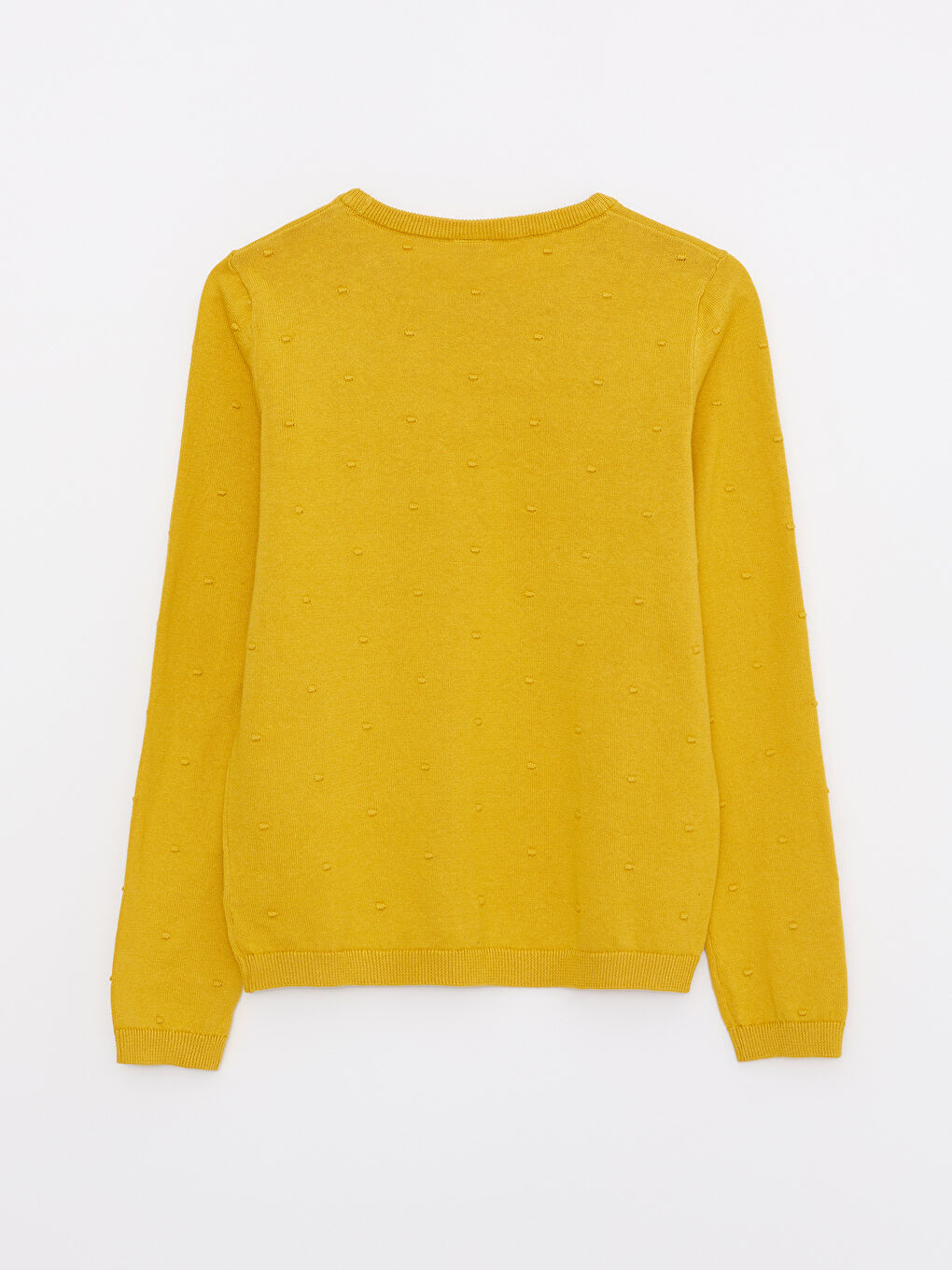 Свитер из трикотажа с длинным рукавом, круглым вырезом и узорчатым рисунком для девочек-1