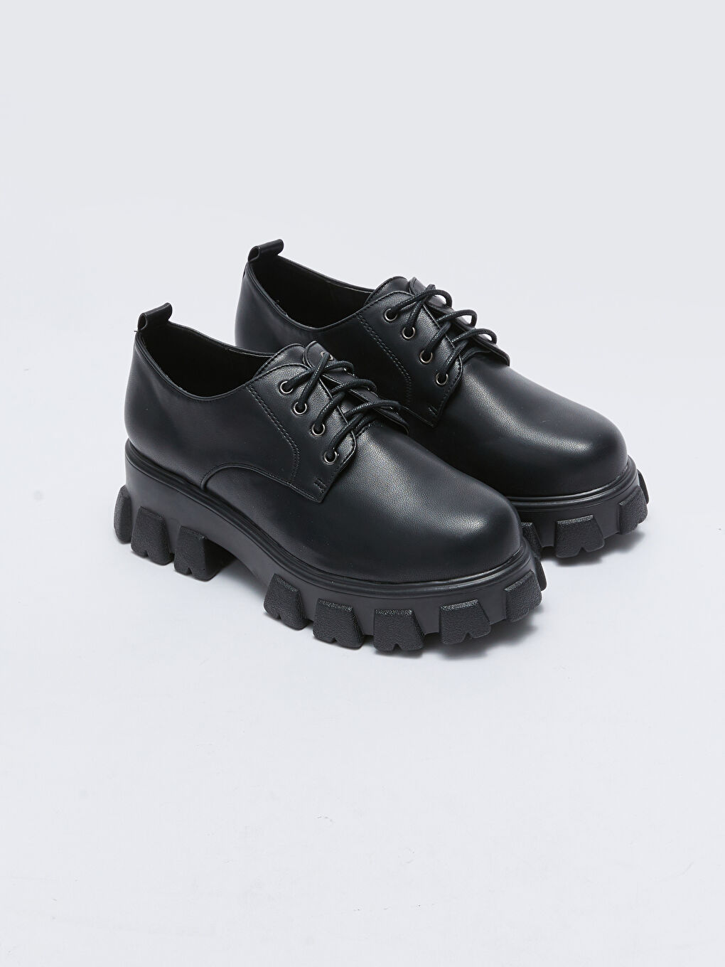 LCW STEPS Leather Look Lace-Up Thick Sole Women's Classic Shoes -W21370Z8-HUC