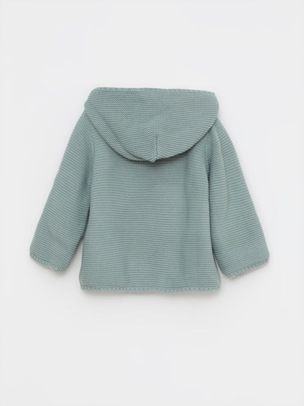 كارديجان تريكو بكابوش كم طويل سادة بنات رضع-1