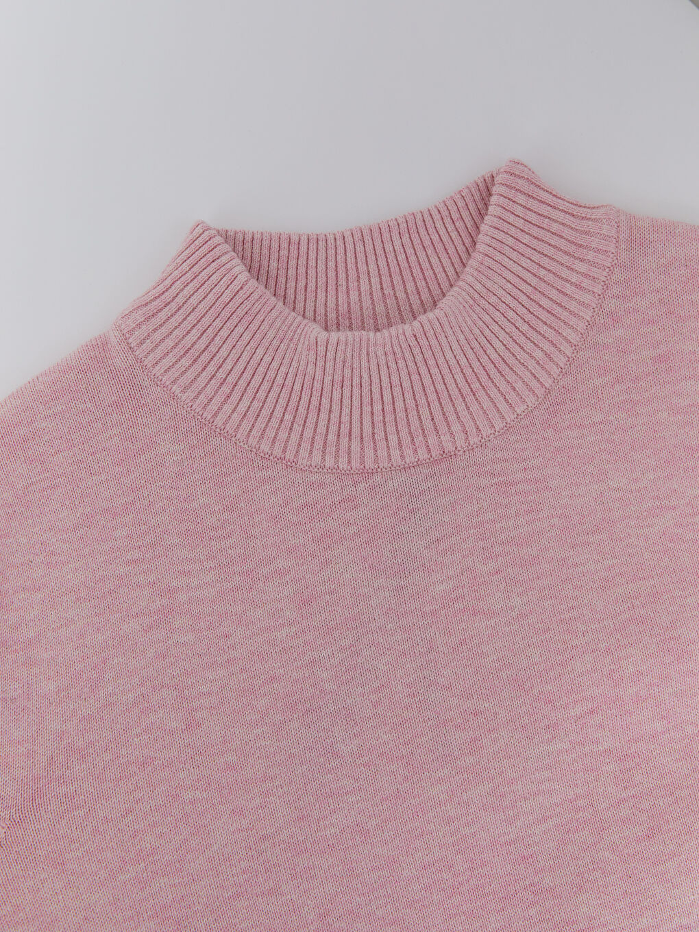 Half Turtleneck Basic Long Sleeve Girl Tricot Sweater-2