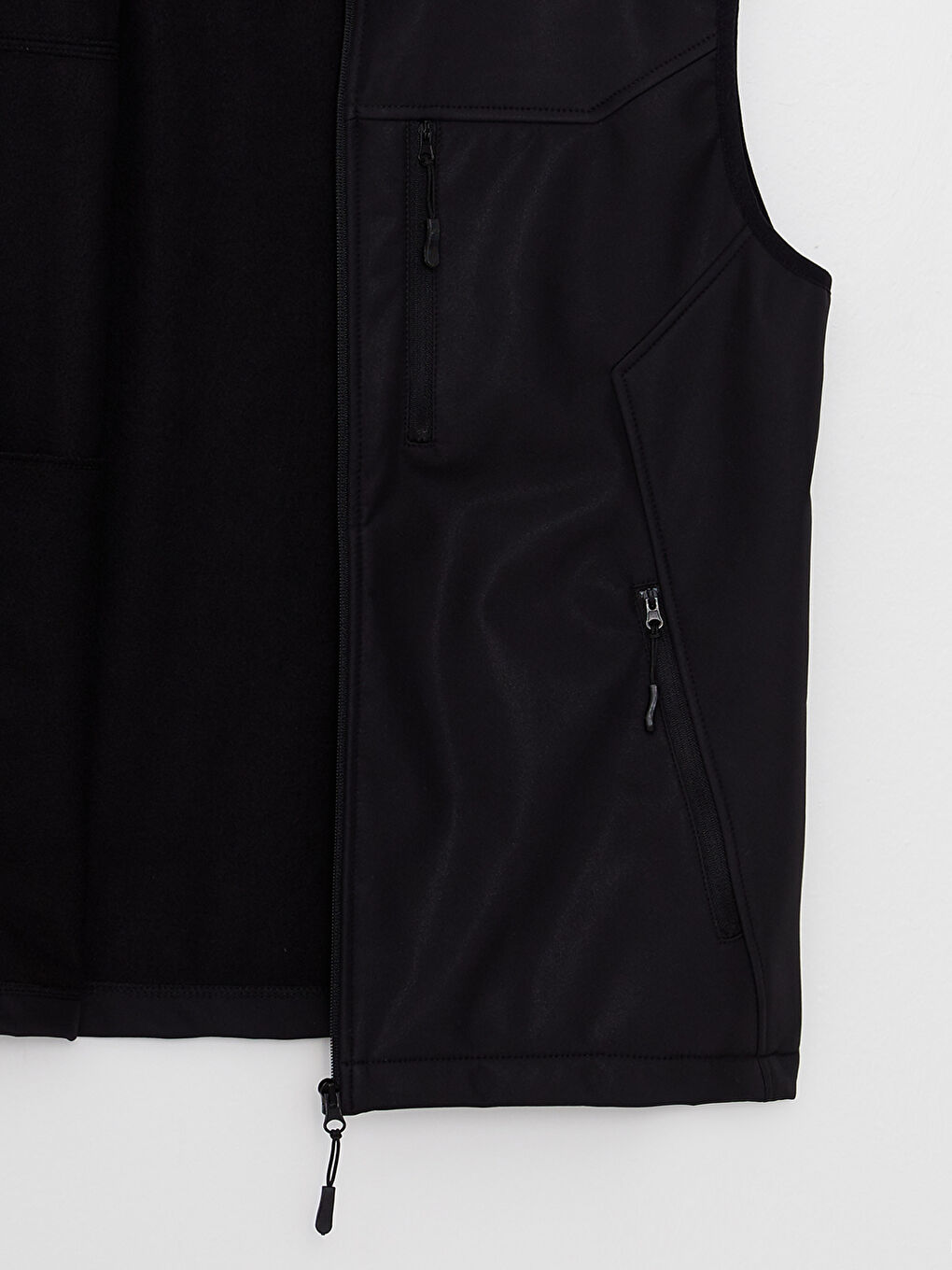 Siyah Standart Kalıp Dik Yaka Erkek Yelek-7