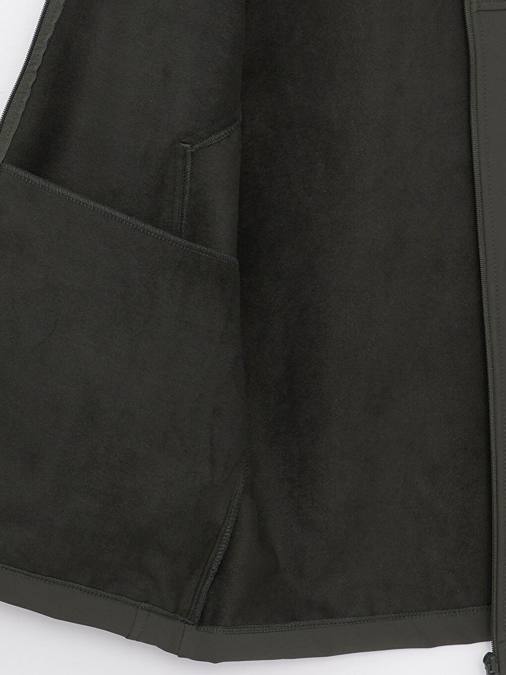 Haki Standart Kalıp Dik Yaka Erkek Yelek-7