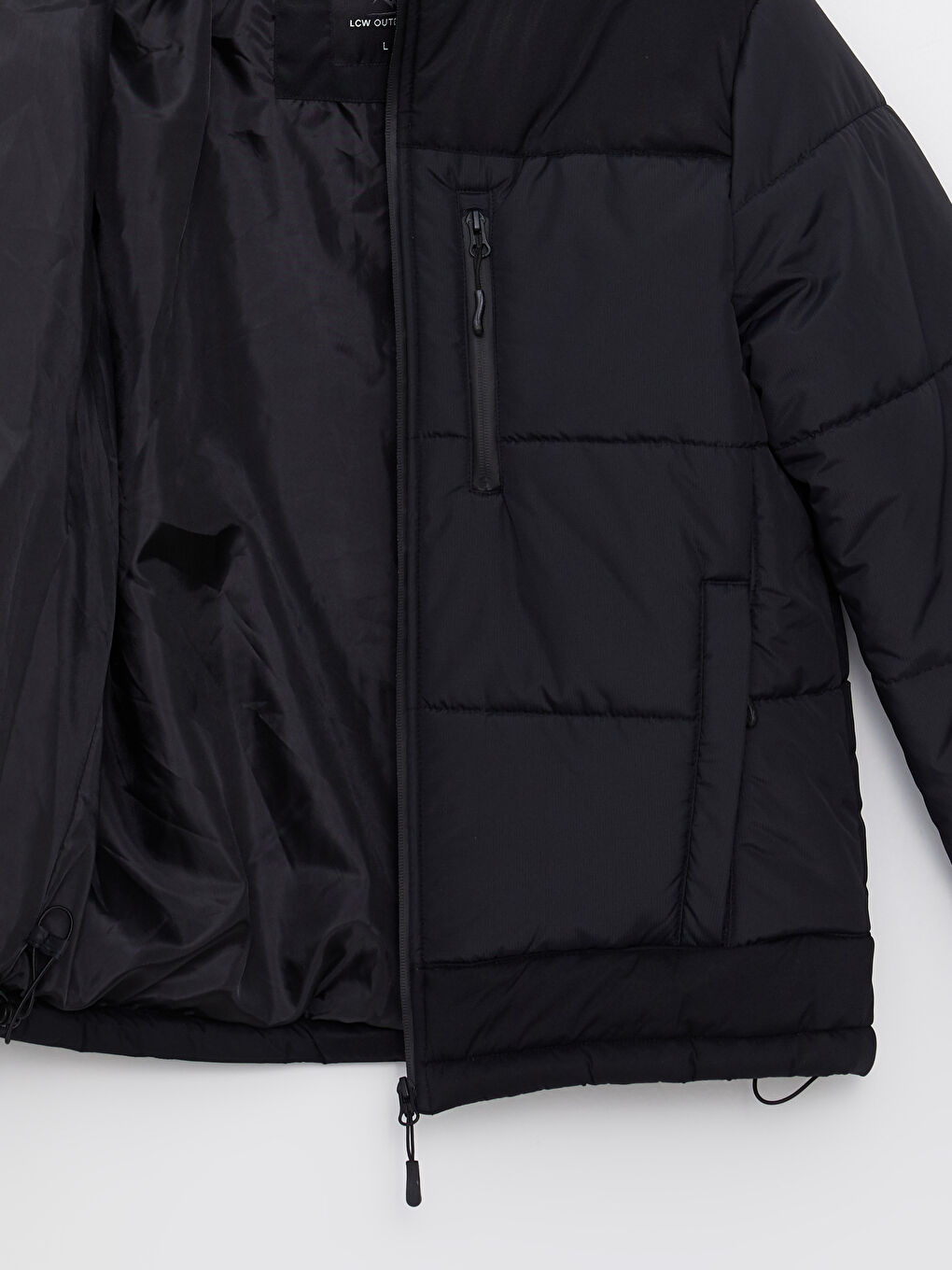 Standard Fit Trichterkragen Herren Steppmantel-16