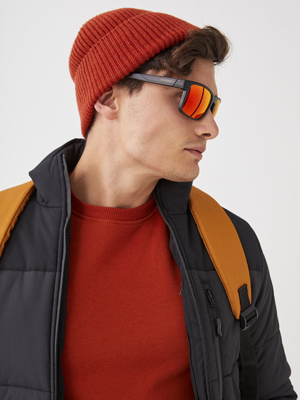 Standard Fit Trichterkragen Herren Steppmantel-6