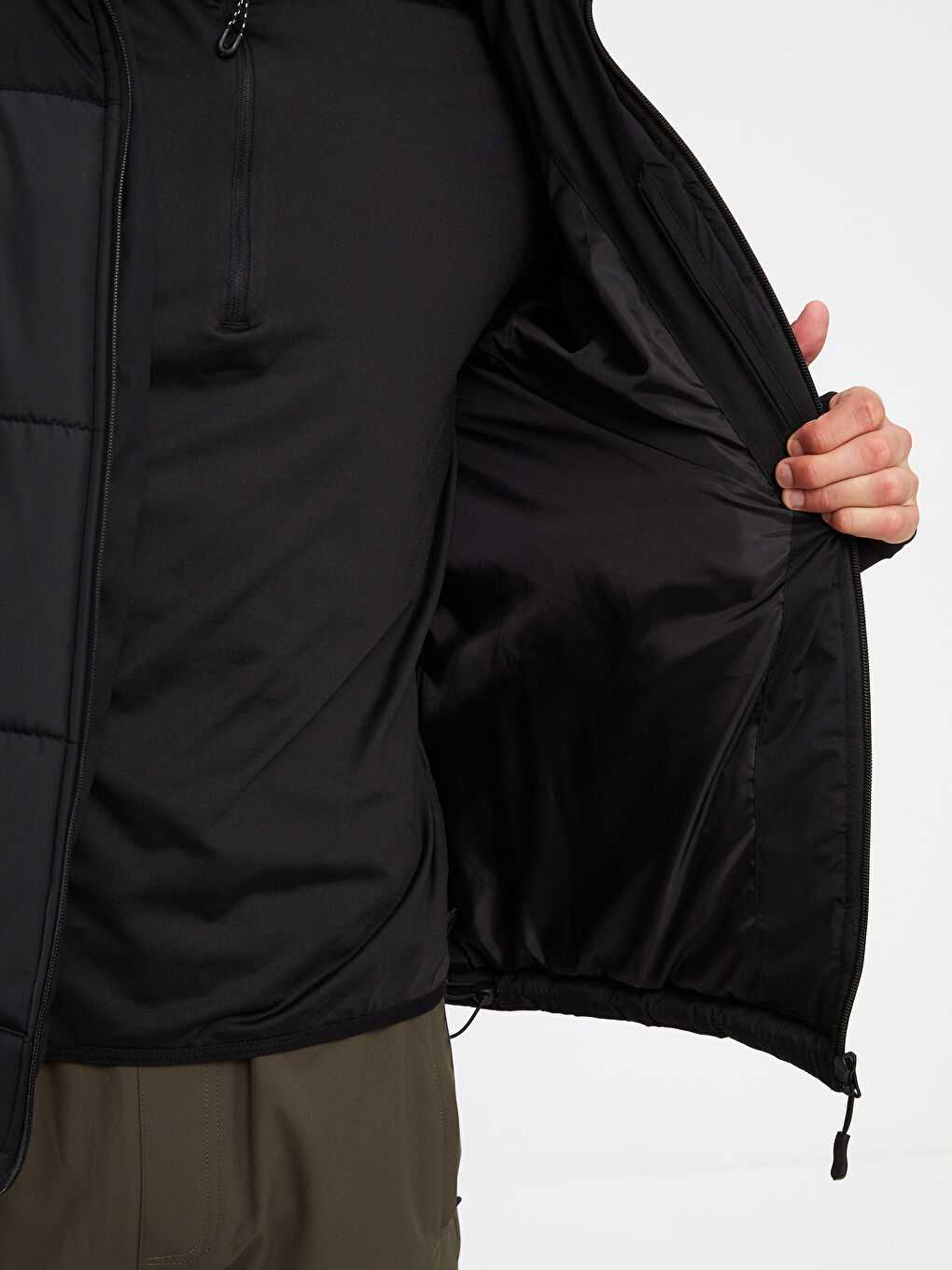Standard Fit Trichterkragen Herren Steppmantel-7