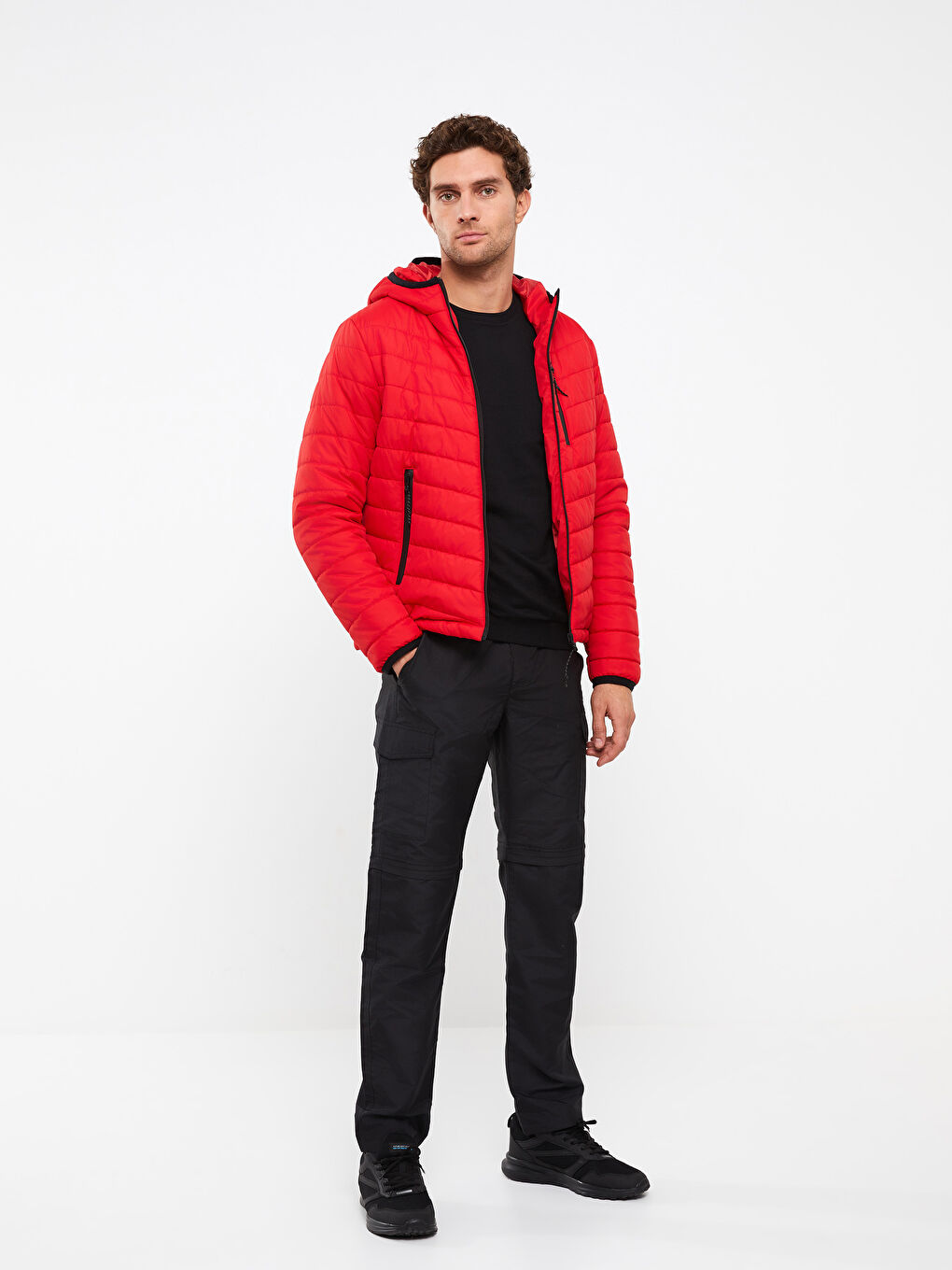 Relaxed Fit Hooded Men's Puffer Coat-1