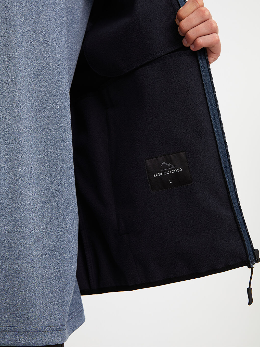 İndigo Standart Kalıp Kapüşonlu Erkek Yağmurluk-3