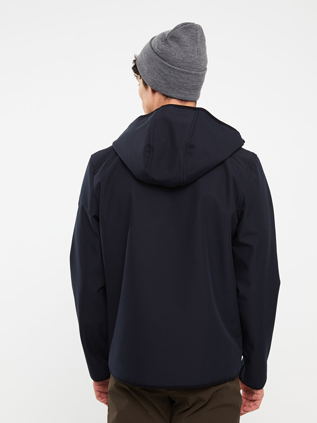 İndigo Standart Kalıp Kapüşonlu Erkek Yağmurluk-4