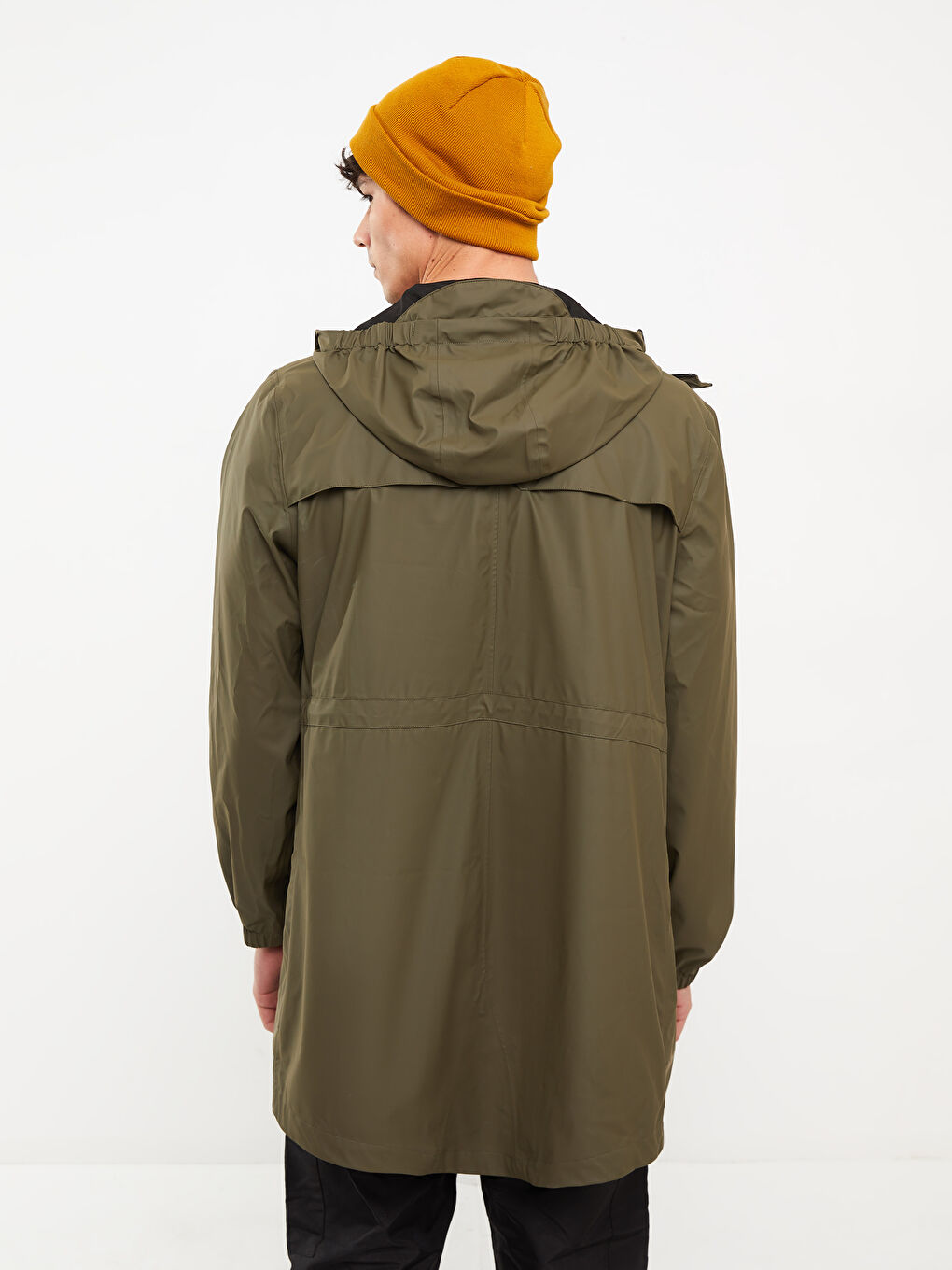 Haki Aplike Baskılı Kapüşonlu Tunik-5