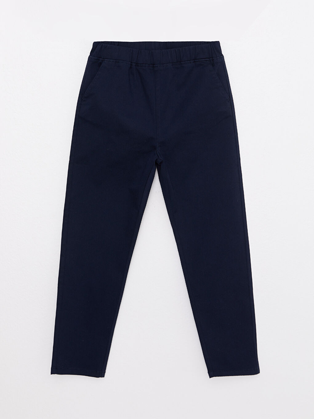 Elastic Waist Basic Gabardine Girl Trousers