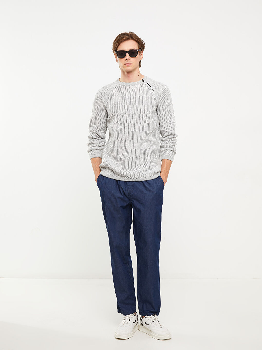 XSIDE Crew Neck Long Sleeve Men's Tricot Sweater -W21469Z8-LAL
