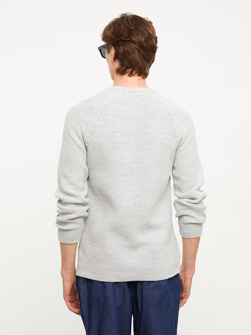 XSIDE Crew Neck Long Sleeve Men's Tricot Sweater -W21469Z8-LAL