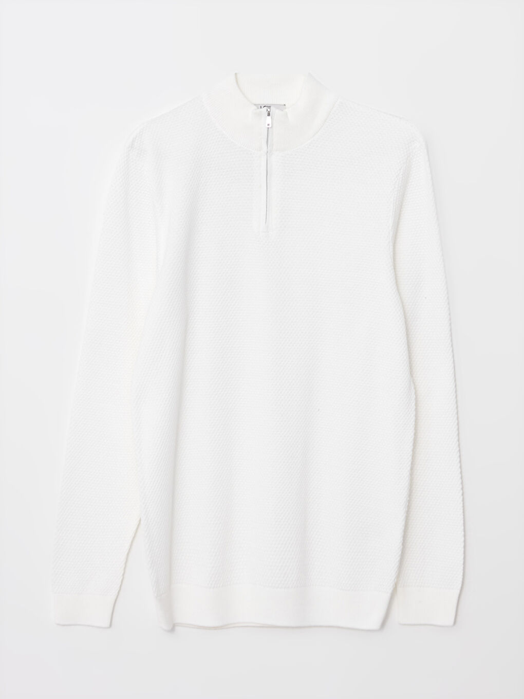 Funnel Neck Long Sleeve Men's Knitwear Sweater-7