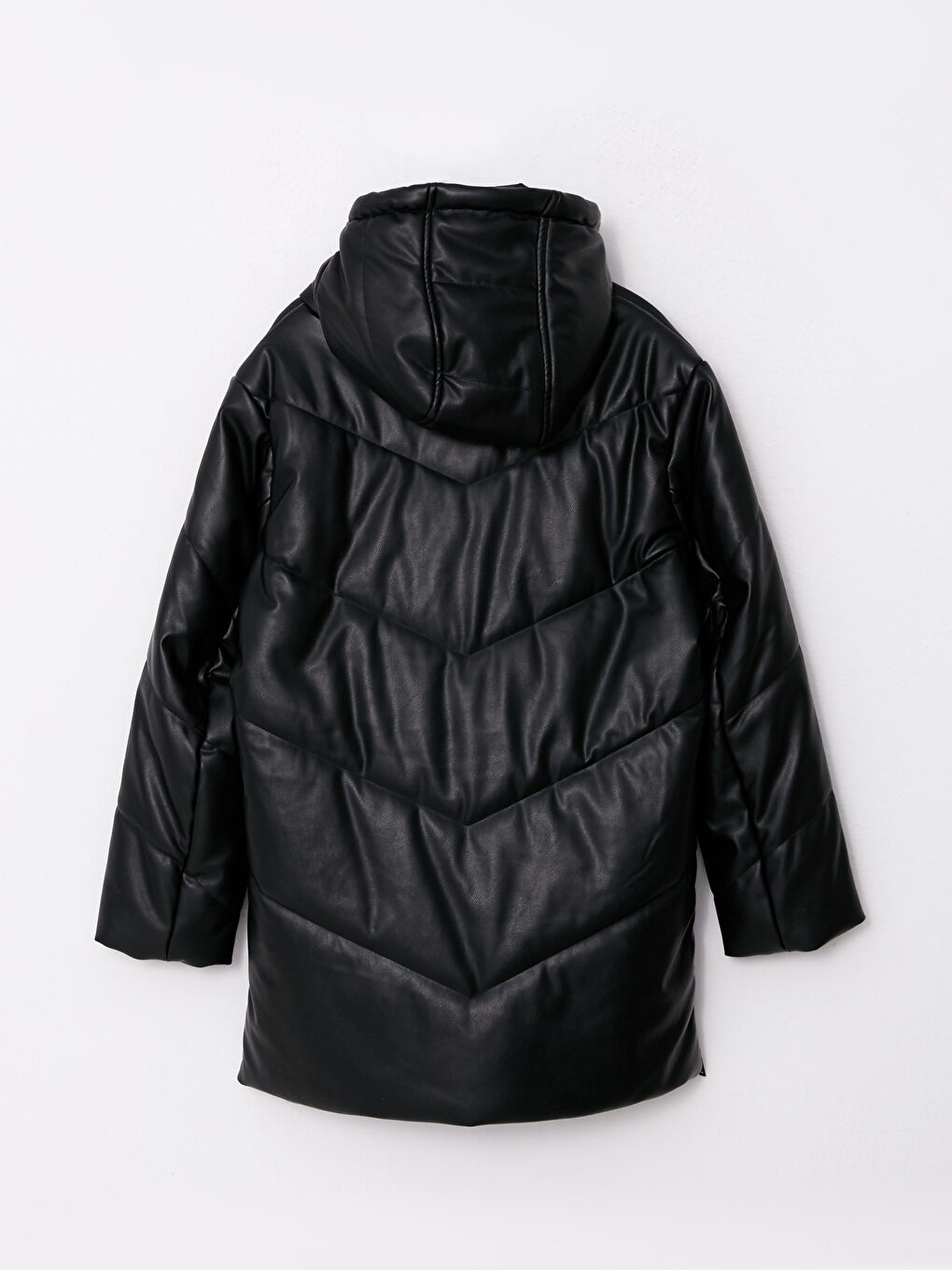 Women's Hooded Plain Puffer Coat-8