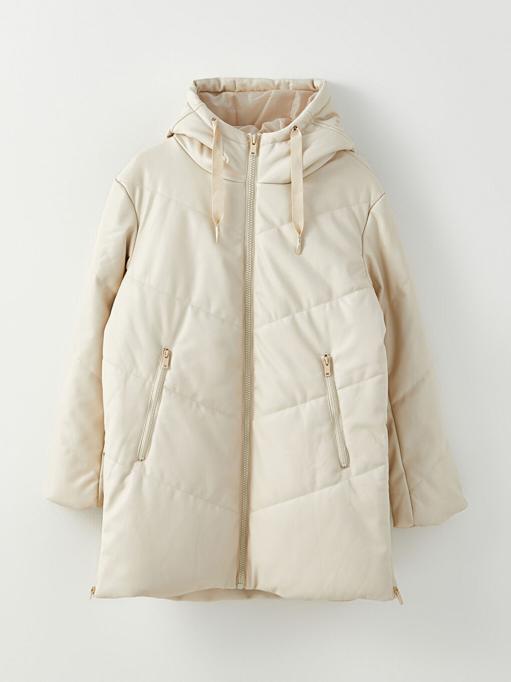 LCW Vision Manteau Bouffant Uni à Capuche pour Femmes -W21493Z8-SB4