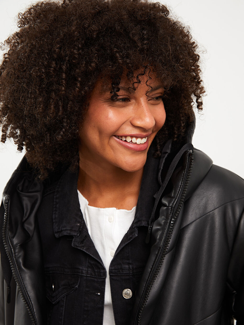 Women's Hooded Plain Puffer Coat-3