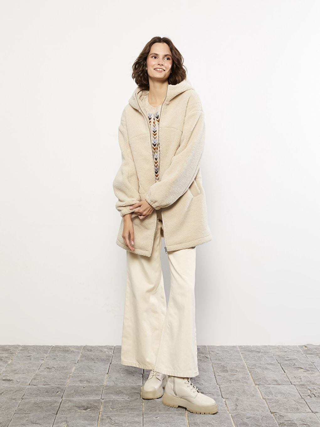 LCW Vision Women's Hooded Plain Coat -W21510Z8-QKP