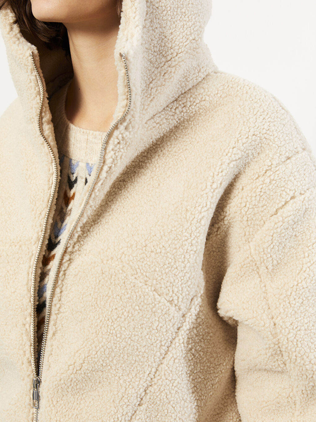 LCW Vision Women's Hooded Plain Coat -W21510Z8-QKP