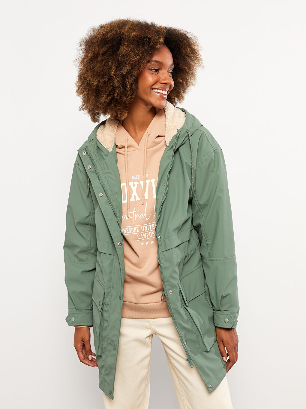 LCW Vision Parka À Capuche Coupe Régulière Manches Longues pour Femmes -W21511Z8-Q9Y