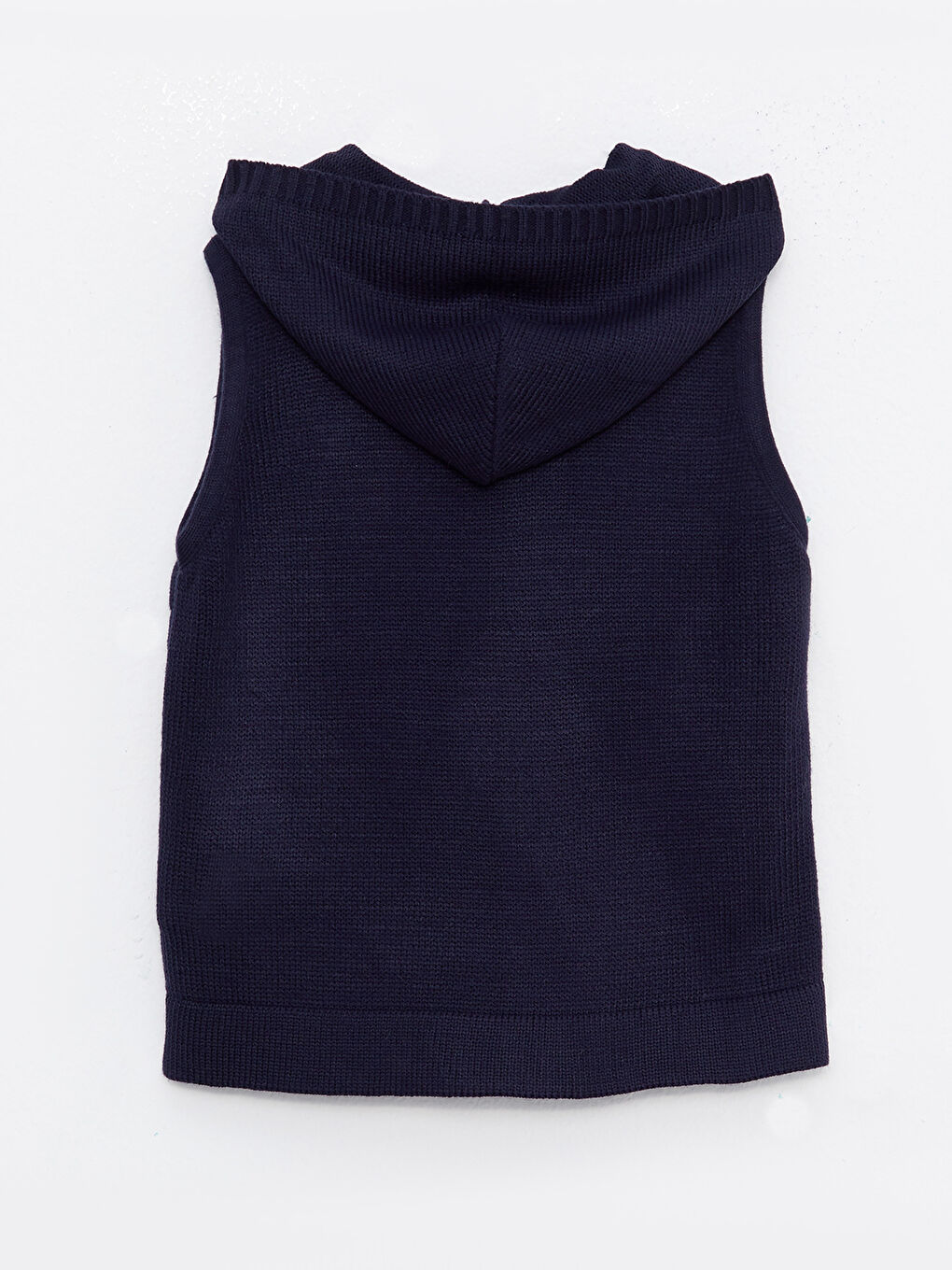 Lacivert Kapüşonlu Erkek Çocuk Fermuarlı Triko Yelek-1
