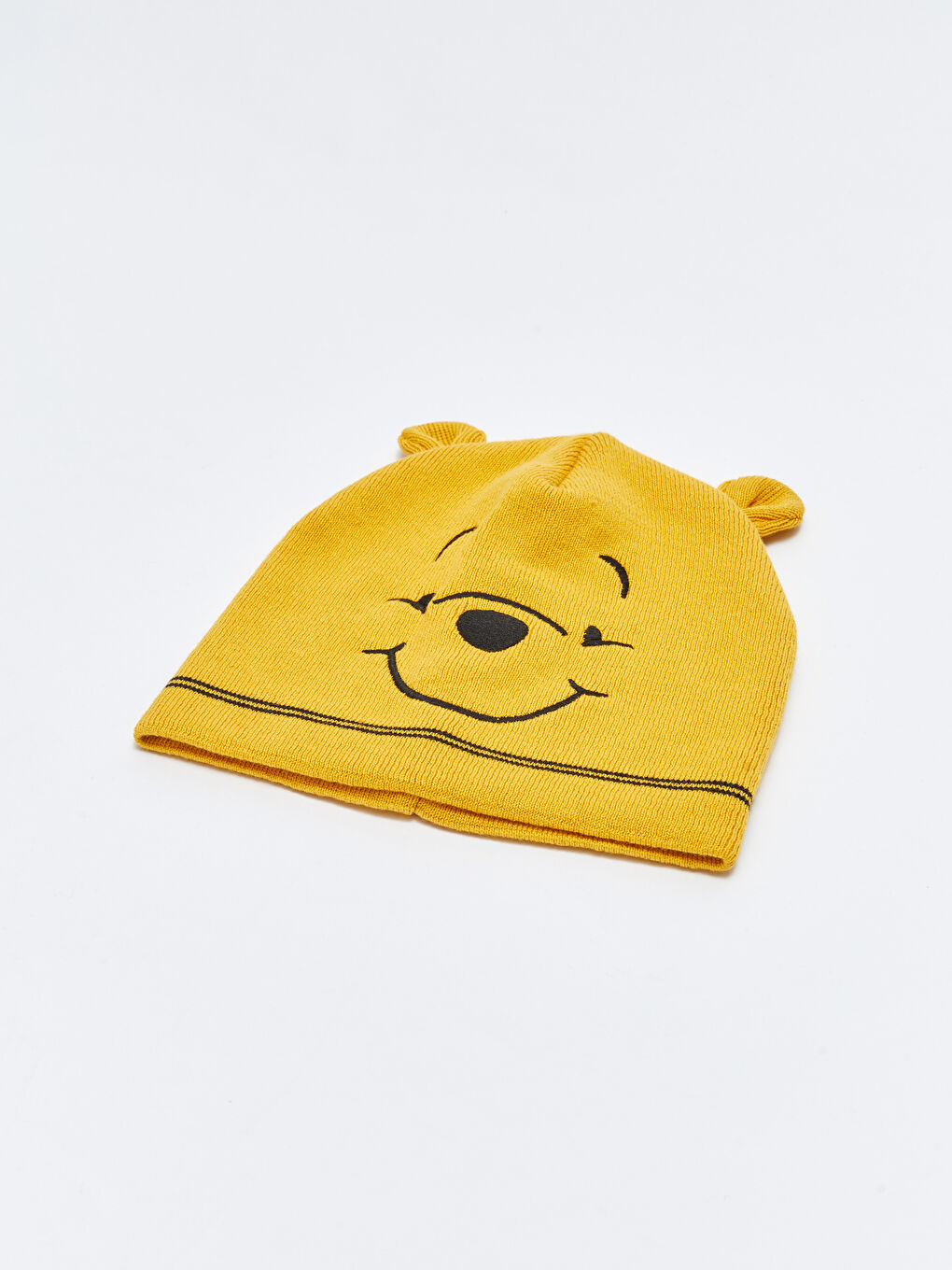 LCW baby Pastel Sarı Winnie the Pooh Nakışlı Erkek Bebek Triko Bere - 1