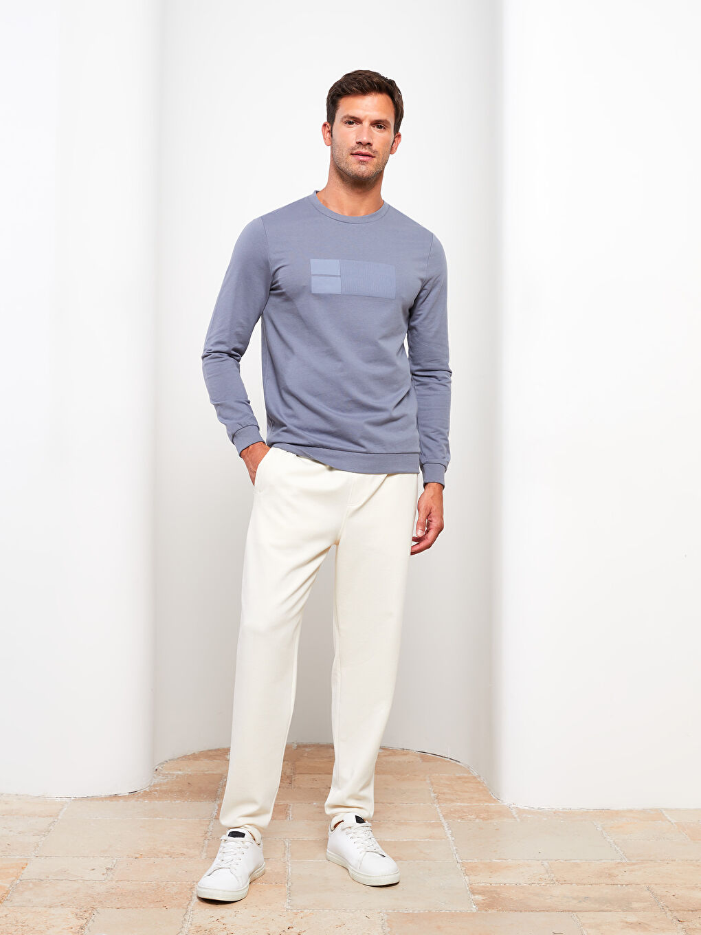 Crew Neck Long Sleeve Printed Men's Sweatshirt-2