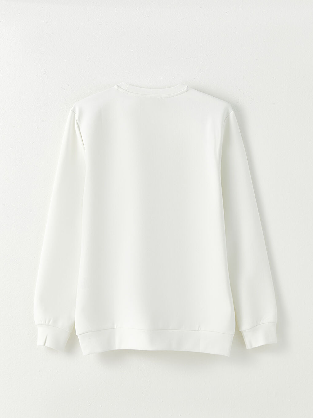 Ekru Bisiklet Yaka Uzun Kollu Baskılı Erkek Sweatshirt-6