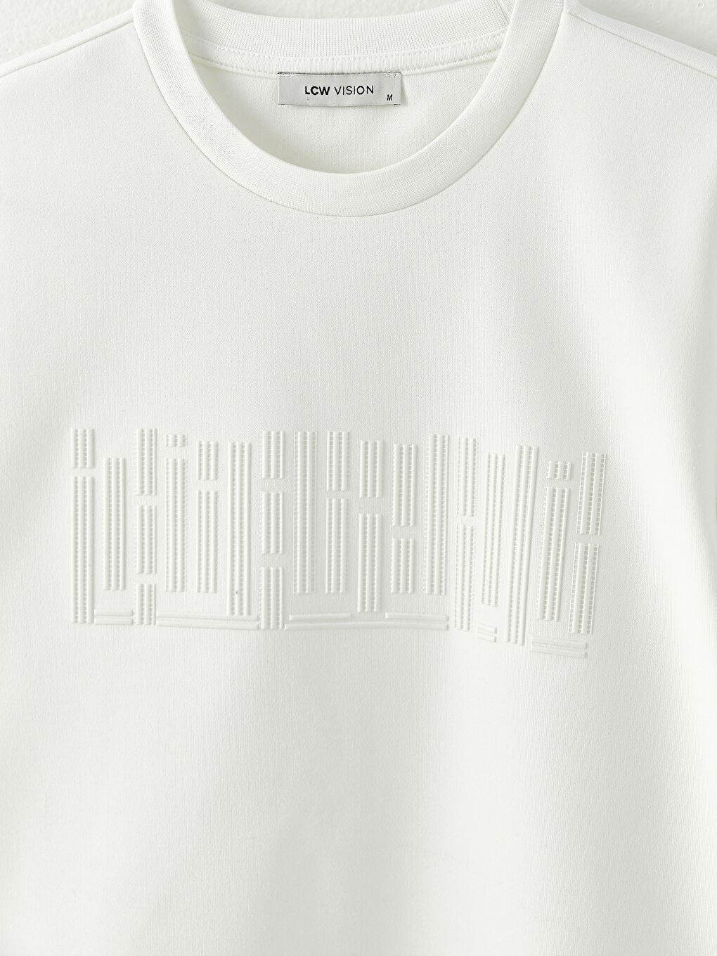 Ekru Bisiklet Yaka Uzun Kollu Baskılı Erkek Sweatshirt-7