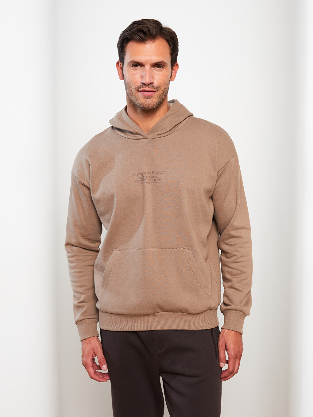 Long Sleeve Printed Men's Thick Hoodie