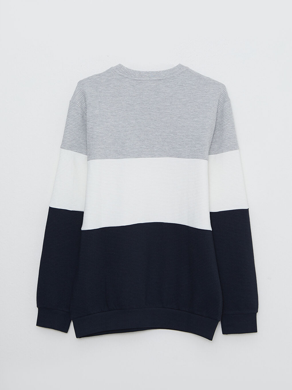 Hanorac cu Guler Rotund, Mânecă Lungă, Bloc de Culoare, pentru Bărbați-7